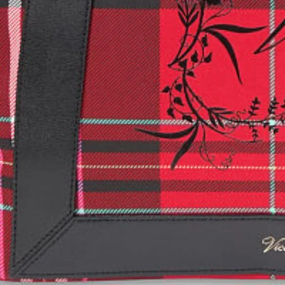 VS Plaid Tote Brand New! Red & Black Perfect Christmas Present! Gift NWT - Picture 8 of 16